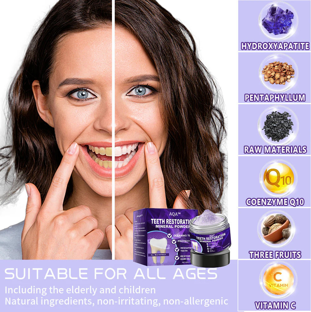 AQA™ Teeth Restoration Mineral Powder🦷(ADA recommended) (🎁Flash Sale - Don’t Miss Out)