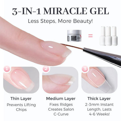 🎉Buy 3 and get 5 free💅Miracle 3-in-1 Nail Base & Builder Gel - Your Ultimate Nail Transformation!