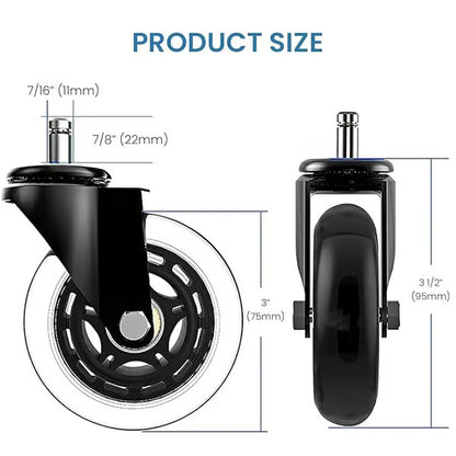 3 Inches Silent and Smooth Rolling Casters