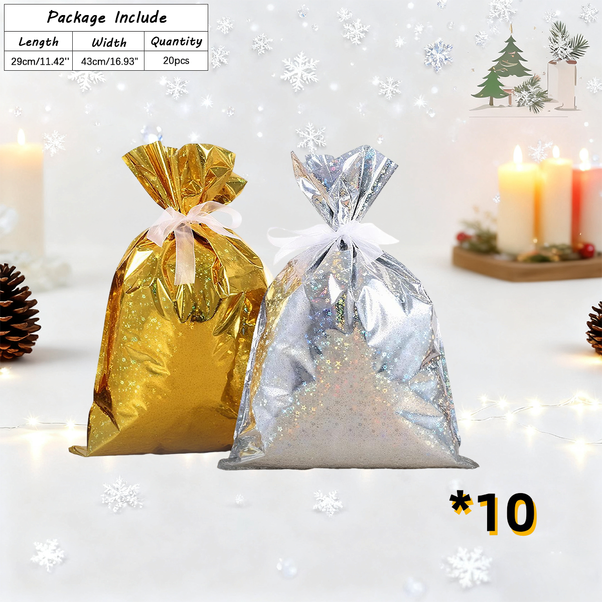 🎅🏻Early Christmas Sale🎁Christmas Cheer Drawstring Gift Bags🌲