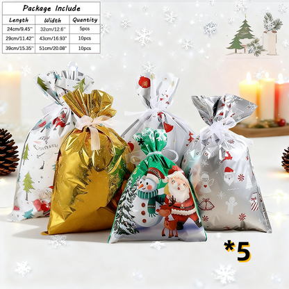 🎅🏻Early Christmas Sale🎁Christmas Cheer Drawstring Gift Bags🌲