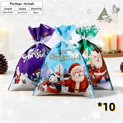 🎅🏻Early Christmas Sale🎁Christmas Cheer Drawstring Gift Bags🌲